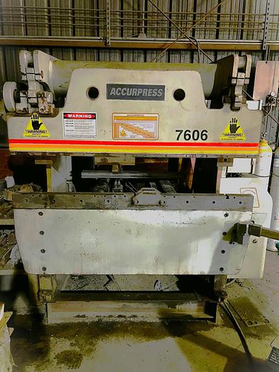Used 1999 ACCUPRESS 7606 5-Axis 60 Ton Press Brake, ETS 3000 Graphics Control $12,750