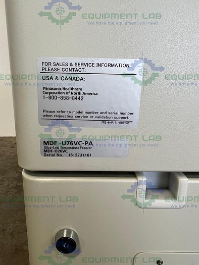Used Panasonic  MDF-U76VC-PA VIP+ Series -86ºC Ultra Low  Freezer 25.7 Cu. Ft., 220V