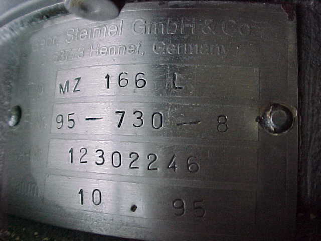 Used 1995 STEIMEL MZ166L WATER PUMP DEUTZ TBD 620V16