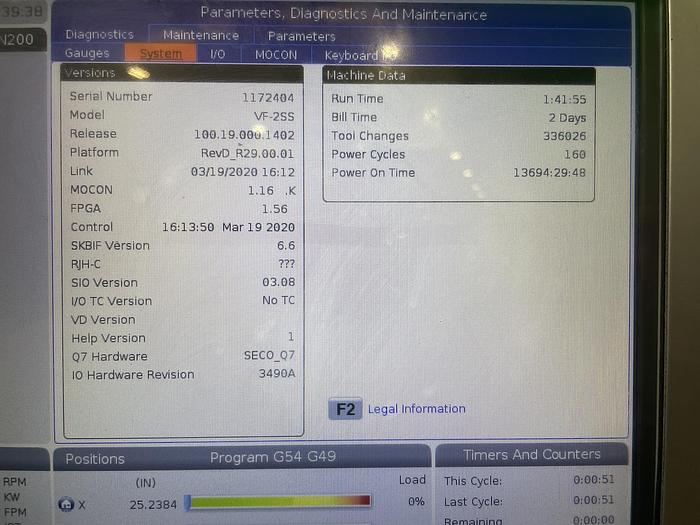 Used 2020 Haas VF2SS