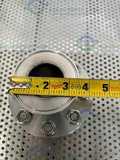 Used Enlin A/SA182 Stainless Steel F316L/316 6" Flange to 1" Sanitary Fitting Adapter