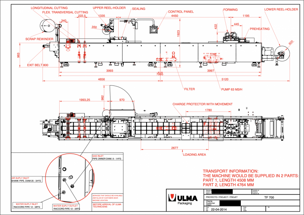 Ulma high speed thermoformer, TF700 with MAP option.