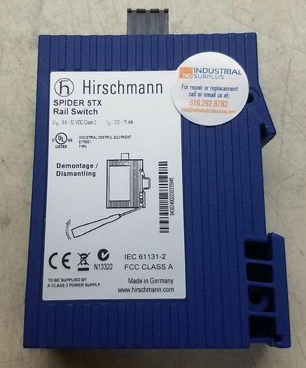 Used Hirschmann Spider 5TX Rail 5-Port Ethernet Switch