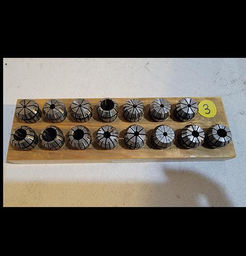 Used ER20 COLLET SET FOR LATHE ENGRAVING MACHINE (15PCS) SIZES VARIE (110)
