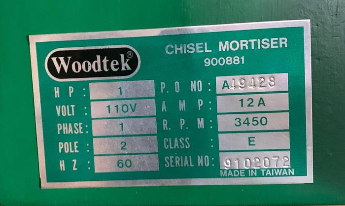 Used WOODTEK 900881 CHISEL MORTISER