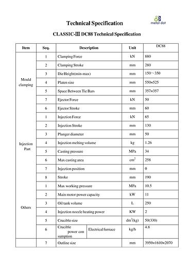 LK 88 Ton Hot Chamber Die Casting Machine Model: DC88