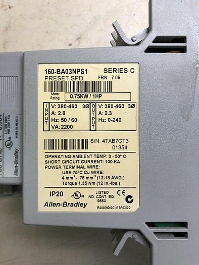 Used ALLEN BRADLEY 160-BA03NPS1 Series C