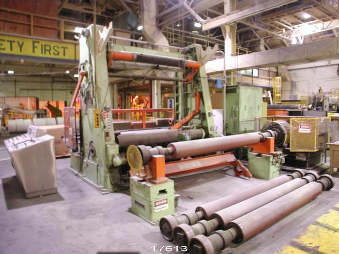 Used Langston  Winder, 18" X 100" Face Drums, 3000 Fpm, 60" Rewind, Independent Drum Drive, 50 Hp, 500V, Dc * Pm 3 * #17613