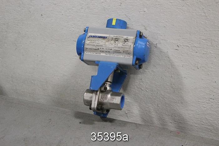Unused Jamesbury 3/4 3/4 23 3600 TT A 1 3/4" Pneumatic Threaded Ball Valve #35395