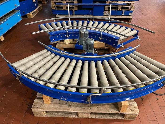 Gebraucht Rollenbahnkurve 90° mit Seitenführung Fördertechnik Kurve Rollen