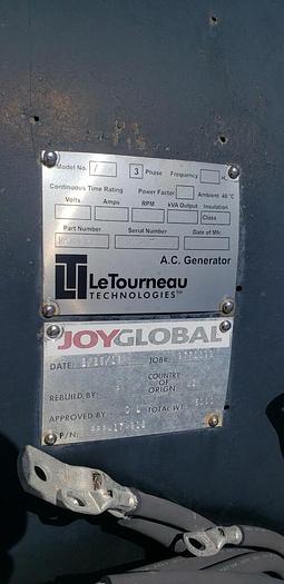 Used LeTourneau A C Generator 7B LeTourneau AC Generator HB22278