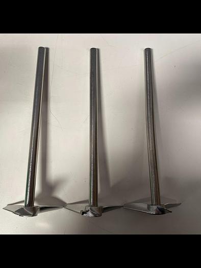 Used 10" L Stainless Steel Impeller Rod w/ 1/2" Diameter Shaft & 3 1/4" Impeller