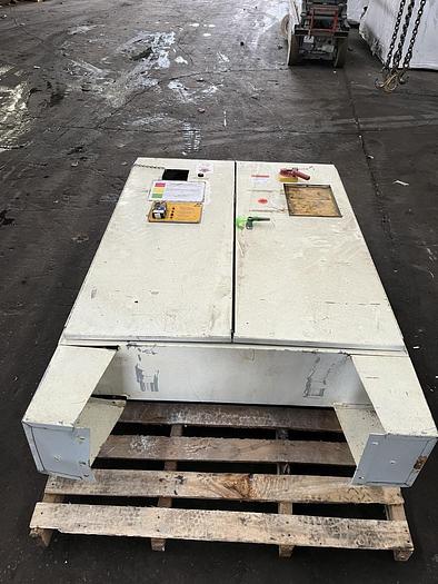 Used 100 GALLON ROSS TRIPLE MOTION MIXER - MODEL PVM-100 - S/S - VACUUM - 2 JACKETED MIX CANS - WITH DISCHARGE RAM