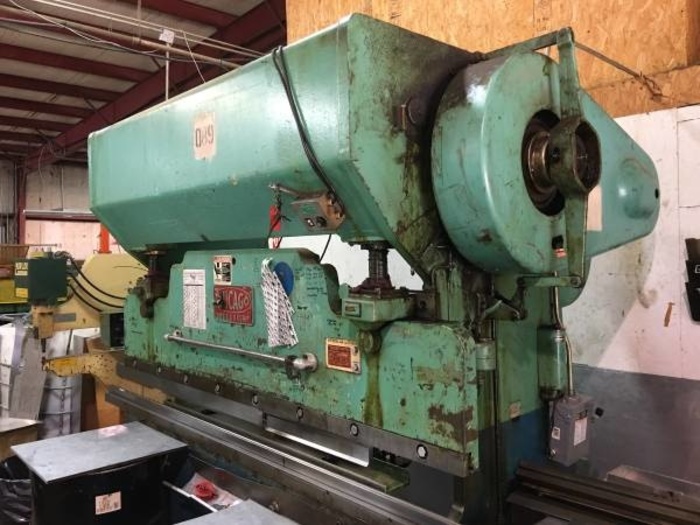 Used Chicago mechanical press brake 90 ton x 8'