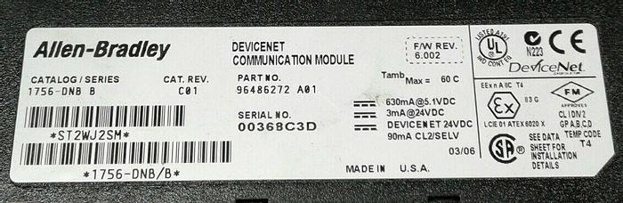 Used Allen-Bradley 1756-DNB B