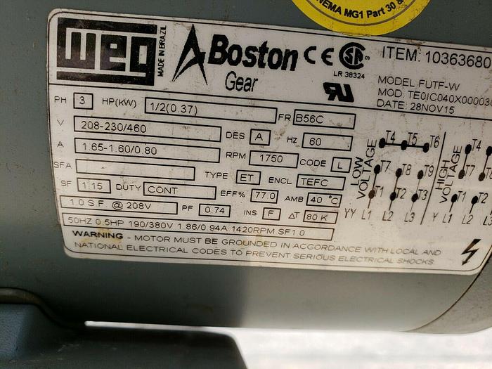 Conveyor 12" X 7' 230/480v