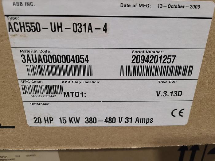 ABB ACH550-UH-031A-4 AC Drive 20 HP Electric Motor Drives VFD Speed Control