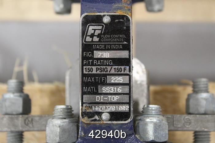 Used Flow Control Components 2" Hand Operated Knife Gate Valve #42940