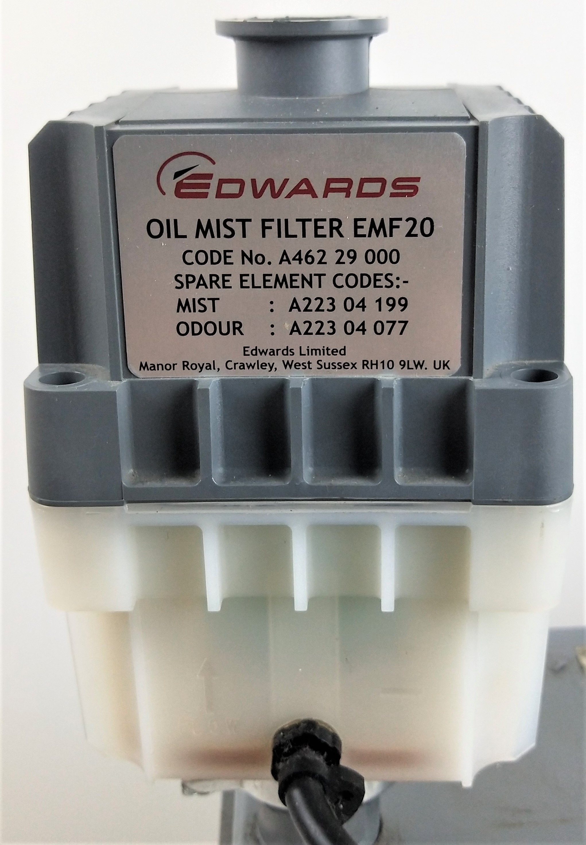 Used Edwards E2M28 Rotary Vacuum Pump with EMF20 Oil Mist Filter - 21cfm