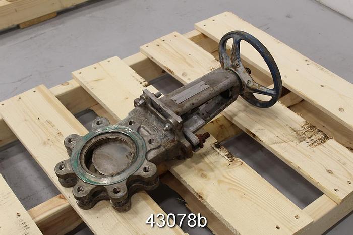 Used Dezurik 4" Hand Operated Knife Gate Valve #43078