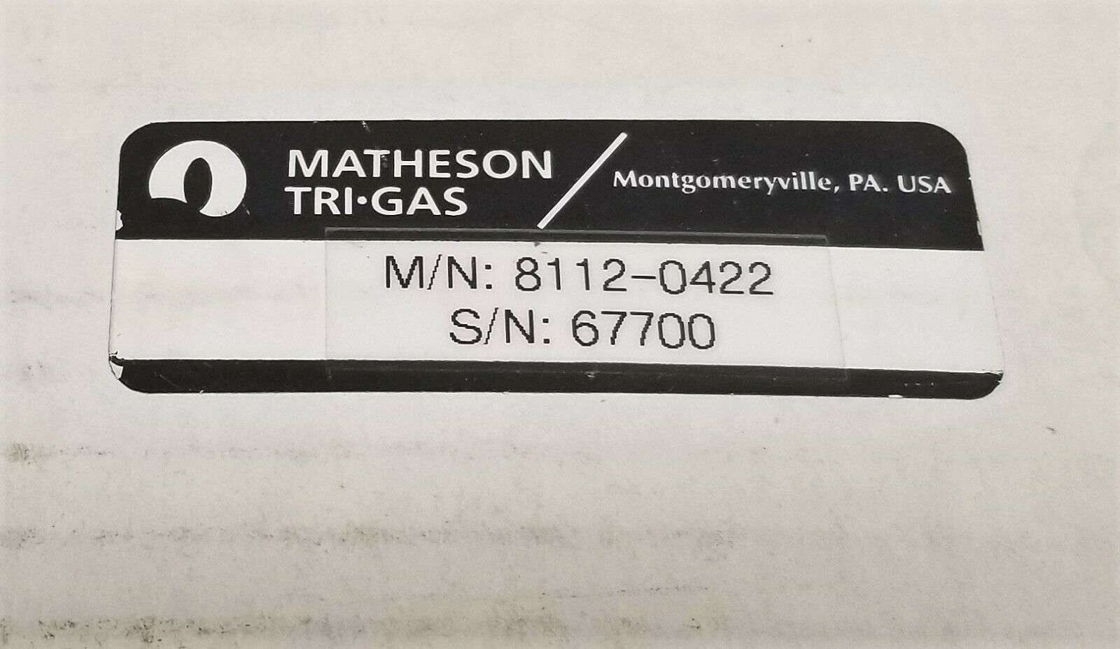 New open box Matheson 8112-0422 Self-Contained Mass Flowmeter for Nitrogen
