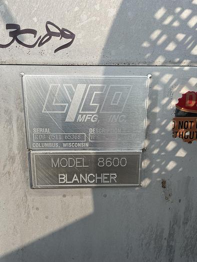 Used Lyco Manufacturing, Inc. Vapor Flow Rotary 8600 Blancher