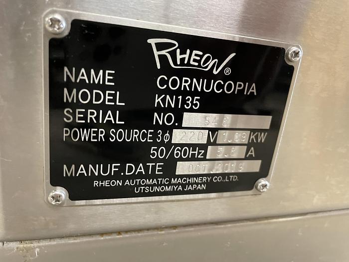 Used 2019 Rheon Automatic Machinery Co. CORNUCOPIA KN135