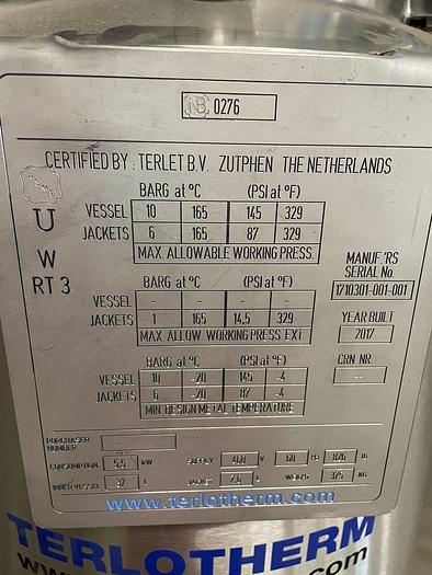 2017 Terlet Process Equipment & Systems  Terlotherm Delta 100 Surface Heat Exchanger
