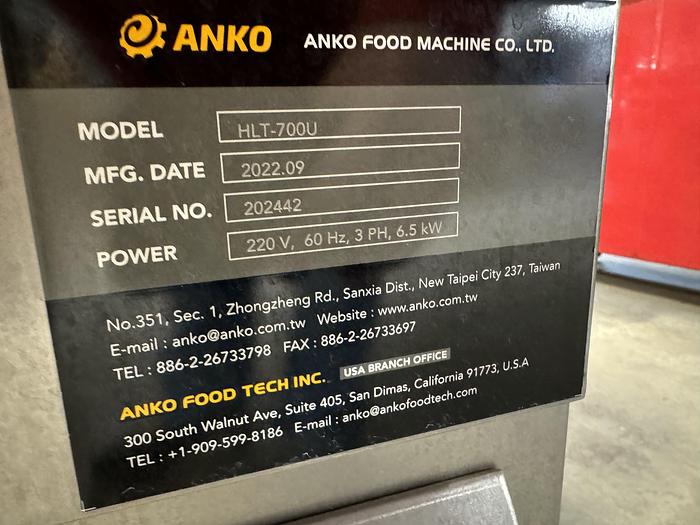 Used 2022 ANKO Food Machine Co. Ltd.  HLT-700U & EA-100KA