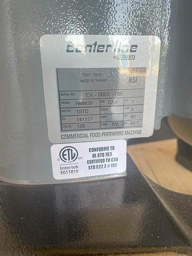 Used HOBART CENTRLINE By HOBART HMM20 Planetary Mixer 20 Quart Bowl