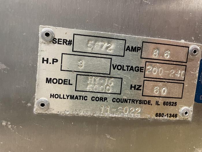 Used 2022 Hollymatic Hi-Yield 16-5000 All Stainless Steel