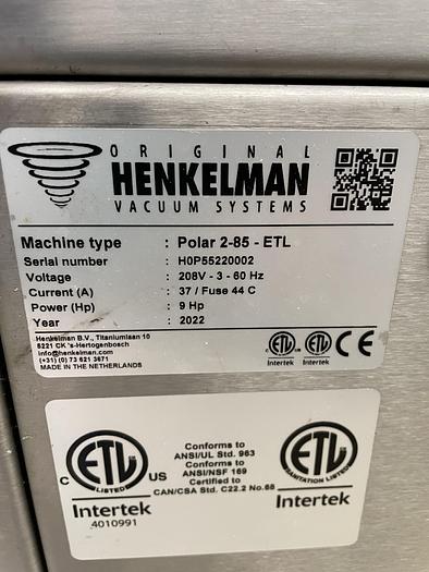 Used 2022 Hollymatic  Polar 2-85 Dual Chamber Vacume Sealer