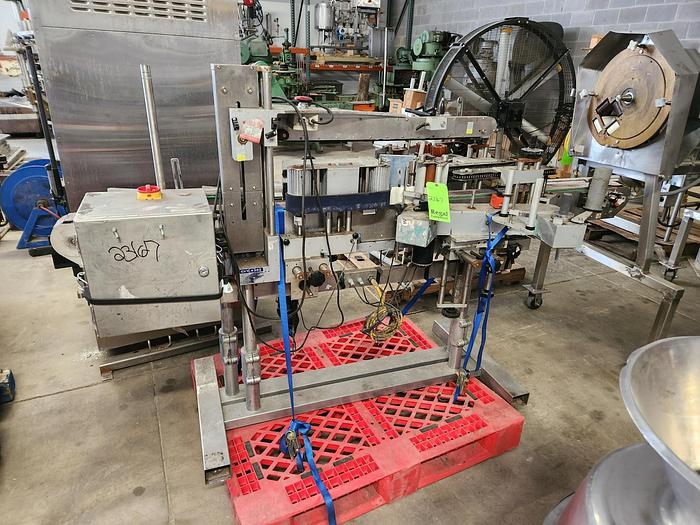 Used CVC 430 II Front and Back Labeler with Wrap Station
