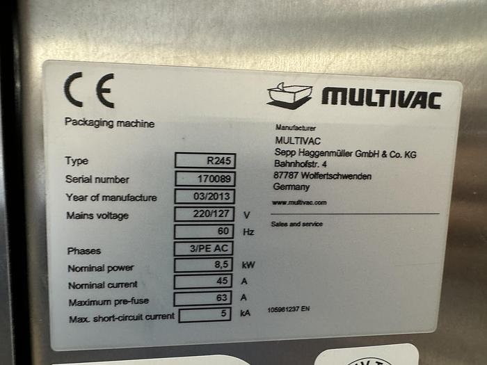 Used 2013 MULTIVAC 245 Rollstock Machine