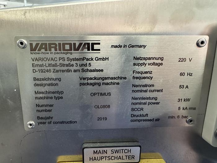 Used 2019 VARIOVAC OPTIMUS