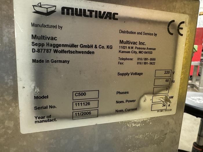 Used 2006 MULTIVAC Vaccum Packaging Machine C500