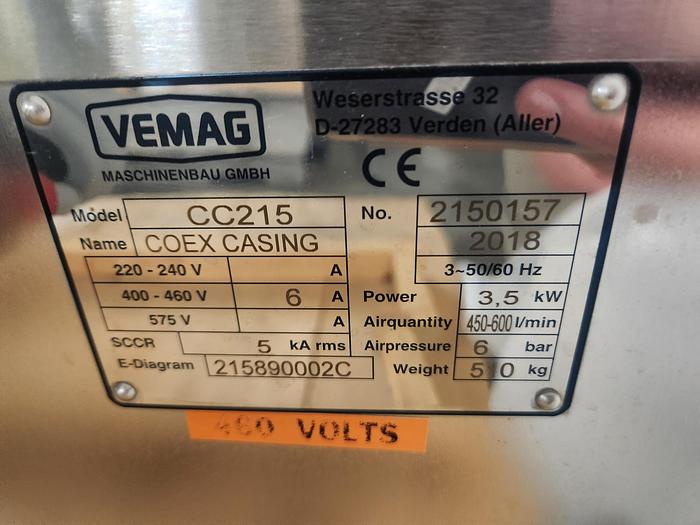 Used Vemag/Reiser CC215 Alginate Casing Machine