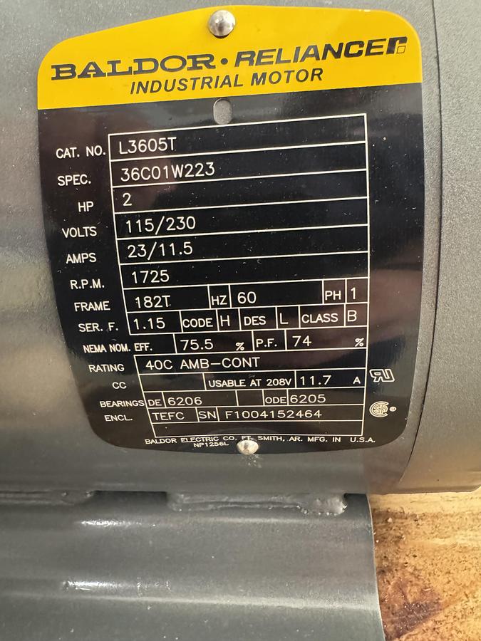 Used Baldor Reliance Industrial Motors L3605T