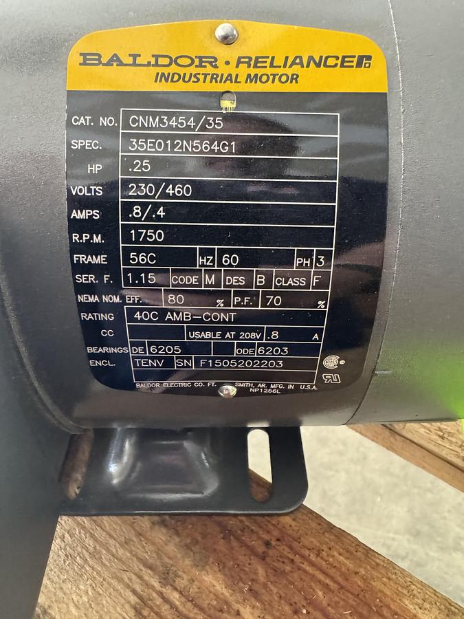 Used Baldor Reliance Industrial Motors CNM3454/35