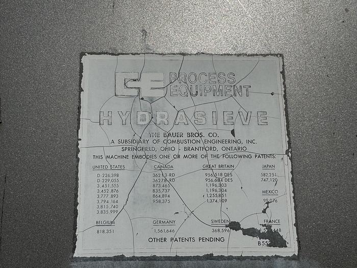 Used Bauer Bros. Co. Hydrasieve  554-2-72 54" Wide X 72" Tall Static Screen