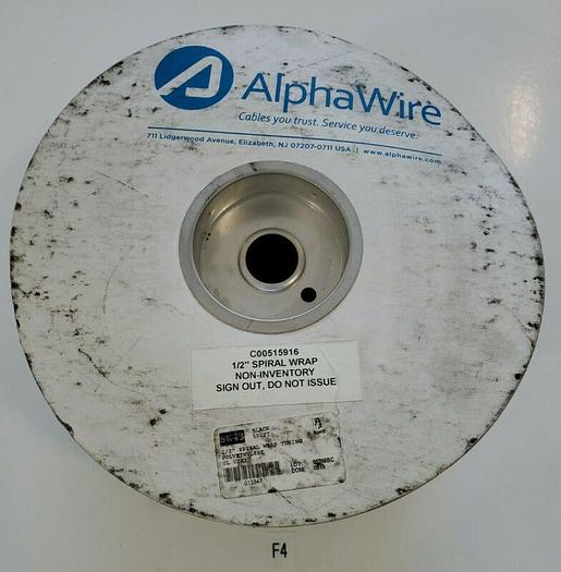 *NEW* Alpha Wire SW43 100ft Black 1/2" Spiral Wrap Tubing Polyethylene UL UZKX