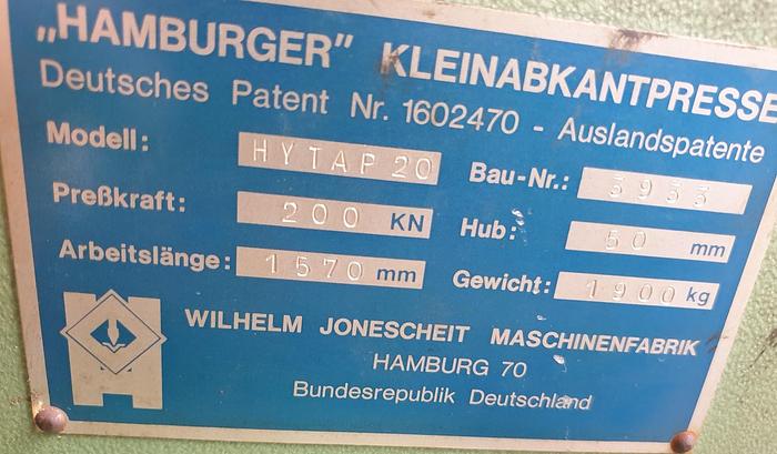 Gebraucht Abkantpresse Jonescheit Hytap 1500 x 20