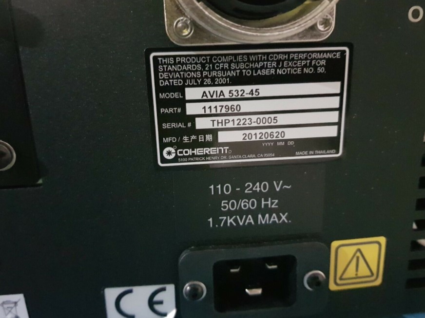 Used Coherent AVIA 532-45 45W Laser