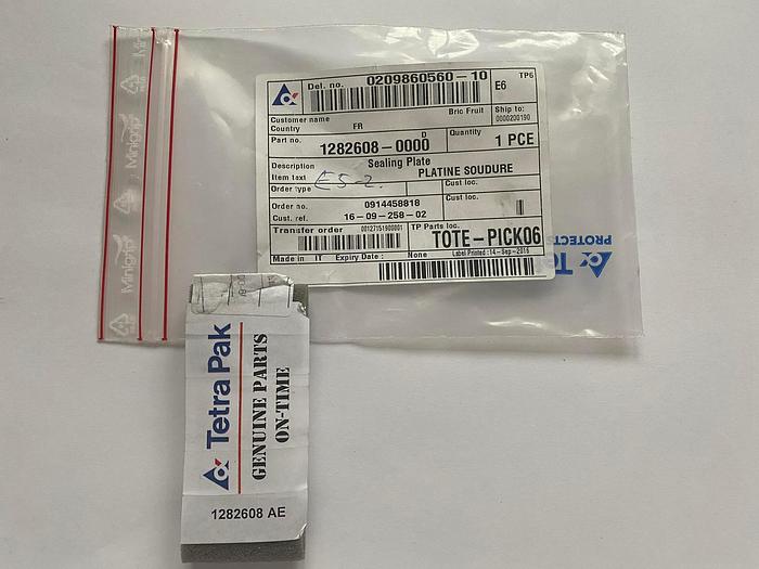 Tetra Pak Spare Parts Sealing Plate Part No. 1282608-0000