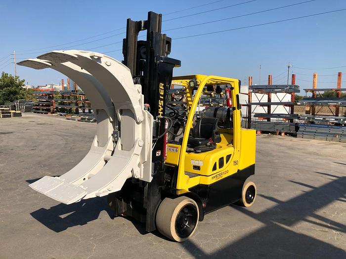 Used 12,000 POUND HYSTER ROLL CLAMP TRUCK MODEL S120FTPRS W/ 60" CLAMP MFG. 2013
