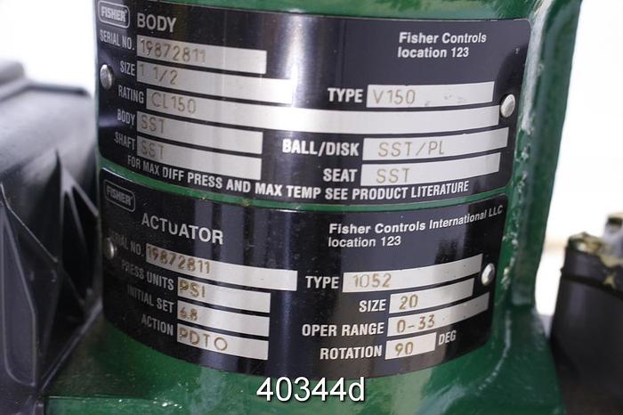 Used Fisher Vee Ball Valve, 1.5" V150 #40344
