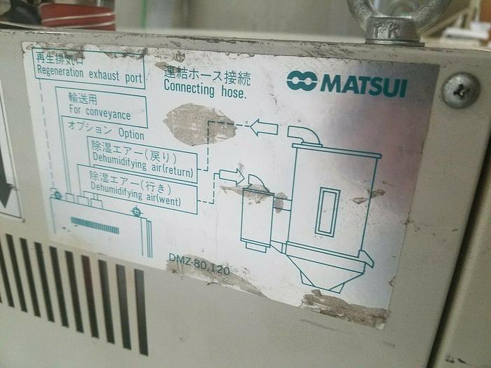 Used Matsui DMZ 40 Plastic Resin Dryer with Vacuum Transfer Conveyor