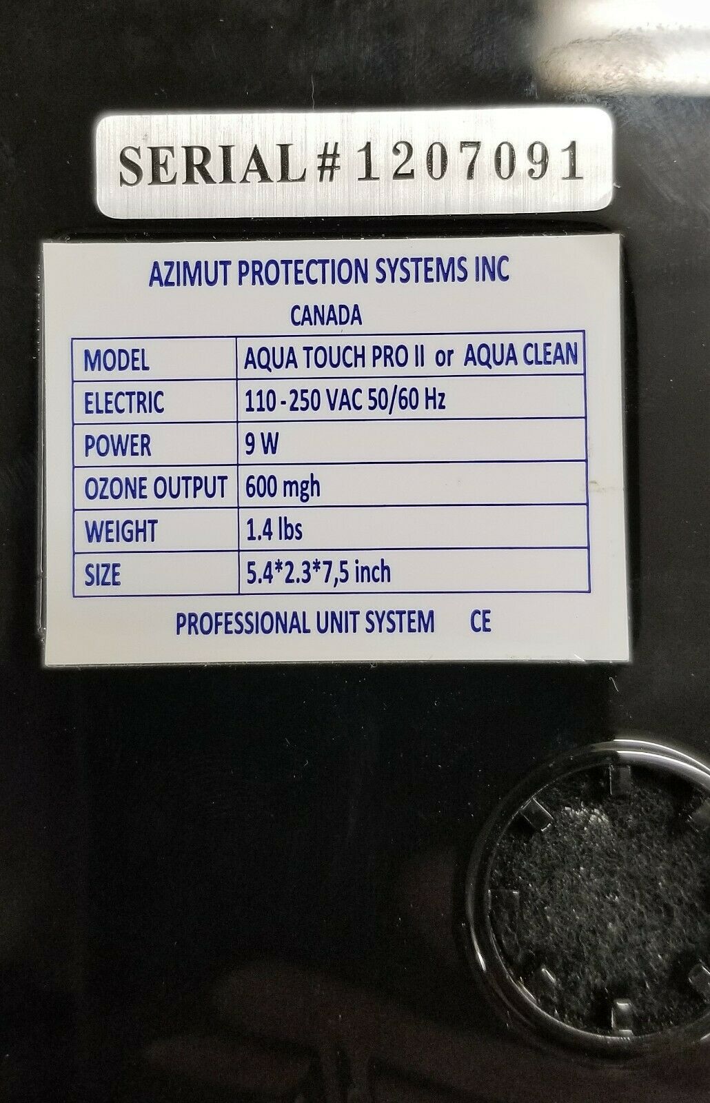 New open box Azimut Aqua Touch Pro II or Aqua Clean Ozone Detector-Generator