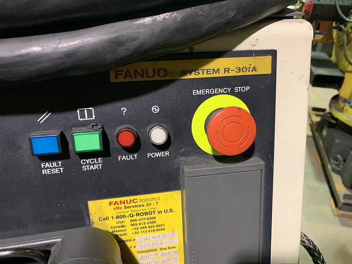 Used FANUC R2000iB/210F 210KG X 2655MM REACH 6 AXIS CNC ROBOT W/R30iA CONTROLS WITH ARO SERVO GUN