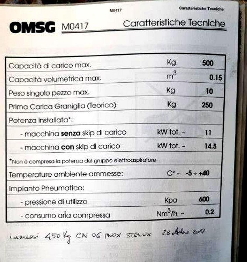 Usato Granigliatrice OMSG a tappeto rampante